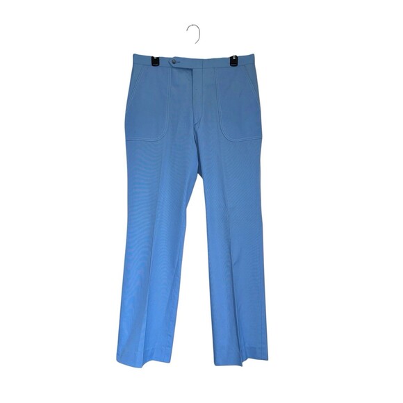 Vintage Sansabelt Blue Golf Pants 70s Mod Slacks Men’s Retro Style - Picture 10 of 16